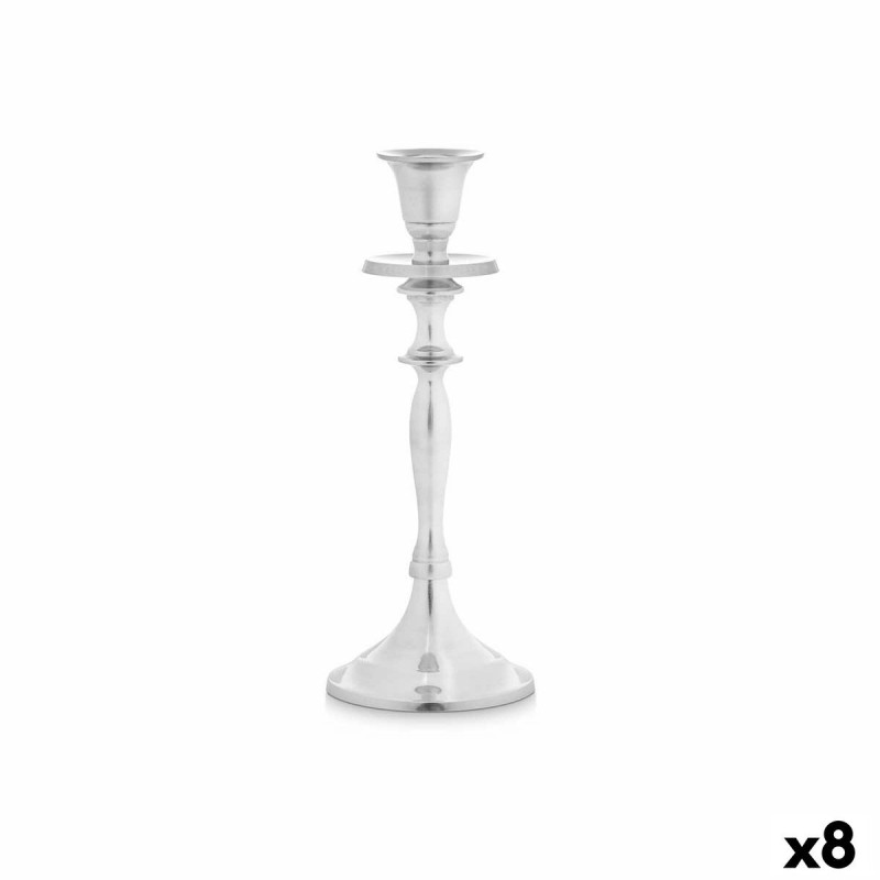 Candle Holder Silver Aluminium 4,5 x 23 x 8 cm (8 Units)