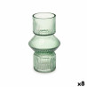 Vase Stripes Green Crystal 9,5 x 16,5 x 9,5 cm (8 Units)