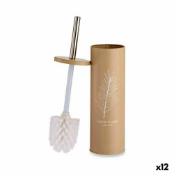 Toilet Brush Tropical Bath White Beige Steel Plastic 9,5 x 37,5 x 9,5 cm (12 Units)