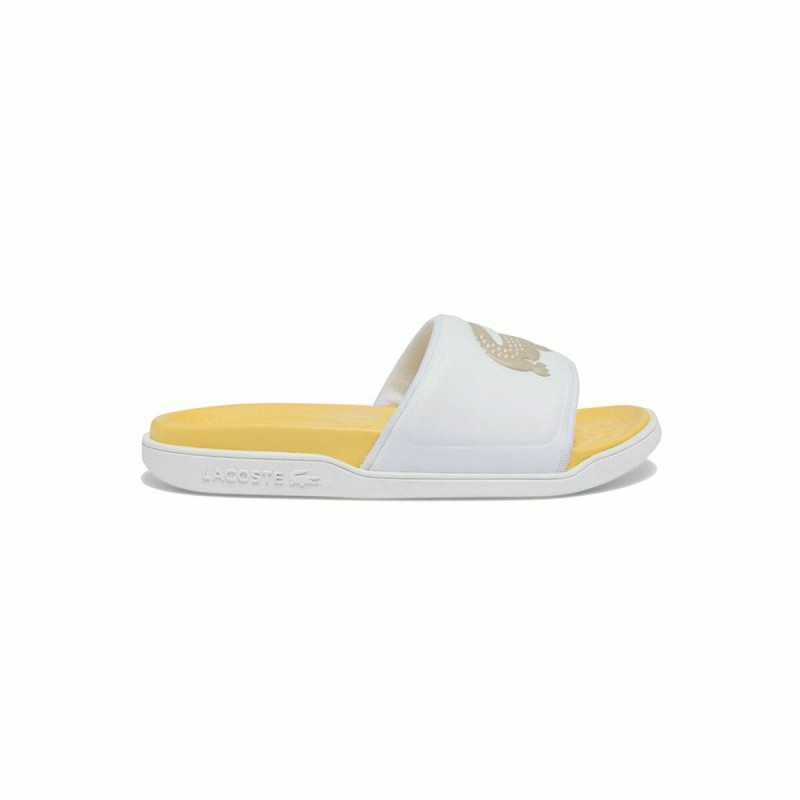 Women's Flip Flops Lacoste Croco Dualiste Yellow White