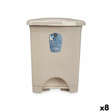 Pedal bin Beige Plastic 10 L (8 Units)