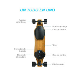 Longboard KSIX H2B-02 Pro 450W 25 KM/H ( 97 x 23,5 x 12 cm)