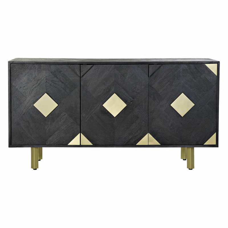 Sideboard DKD Home Decor 145 x 42 x 77 cm Black Golden Mango wood