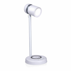 LED lamp with Speaker and Wireless Charger Grundig White Ø 12 x 34 cm Plastic 3-in-1