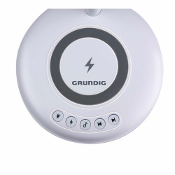 LED lamp with Speaker and Wireless Charger Grundig White Ø 12 x 34 cm Plastic 3-in-1