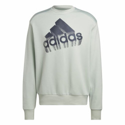 Unisex Sweatshirt without Hood Adidas Essentials Brand Love Turquoise