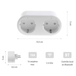 2-socket plugboard without power switch Konyks Priska Duo Easy Wi-Fi 16 A