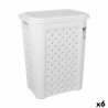 Laundry Basket Tontarelli Arianna With lid White 37,5 x 27,5 x 47 cm (6 Units)