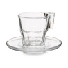 Set of 6 Cups with Plate Casablanca Transparent Glass 4 Units (70 ml)