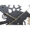 Wall Clock DKD Home Decor Natural Black MDF Gears (70 x 4 x 45 cm)