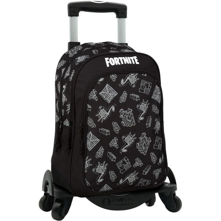 School Rucksack with Wheels Fortnite Black 42 x 32 x 20 cm