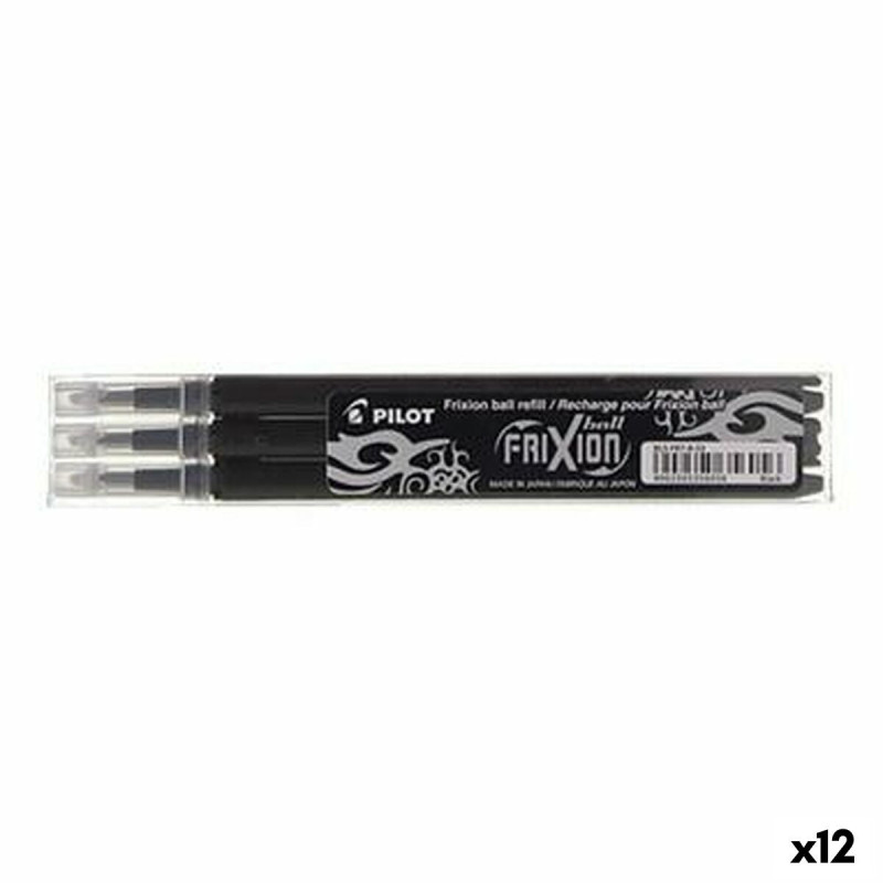 Set of spares Pilot Frixion 0,7 Pen 3 Pieces Black (12 Units)