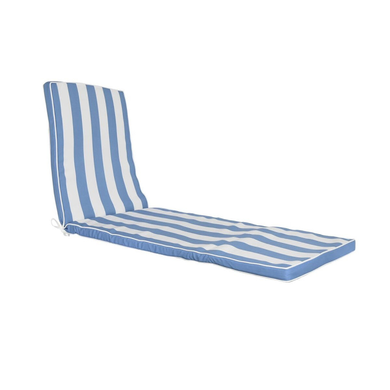 Cushion for lounger DKD Home Decor Hammock White Sky blue 190 x 60 x 5 cm