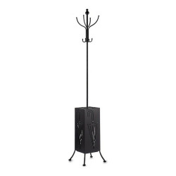 Coat rack Umbrella stand Black Metal (34 x 188 x 34 cm)