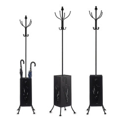 Coat rack Umbrella stand Black Metal (34 x 188 x 34 cm)