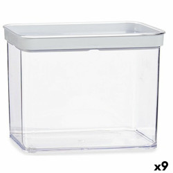 Jar Transparent Silicone polystyrene ABS 2,2 L 10,5 x 16,1 x 21 cm (9Units)