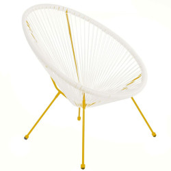 Garden sofa Acapulco 73 x 80 x 85 cm White Rattan Mustard