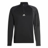 Men’s Long Sleeve T-Shirt Adidas 1/4-Zip Black