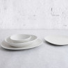 Snack tray Bidasoa Fosil White Ceramic Aluminium Oxide Oval 39,1 x 26,3 x 3,4 cm (4 Units)