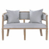 Sofa DKD Home Decor Linen Rubber wood Light grey (122 x 69 x 72 cm)