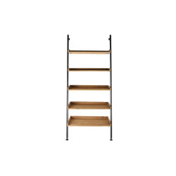 Shelves DKD Home Decor Fir Natural Black Metal 5 Shelves (86 x 45 x 200 cm)