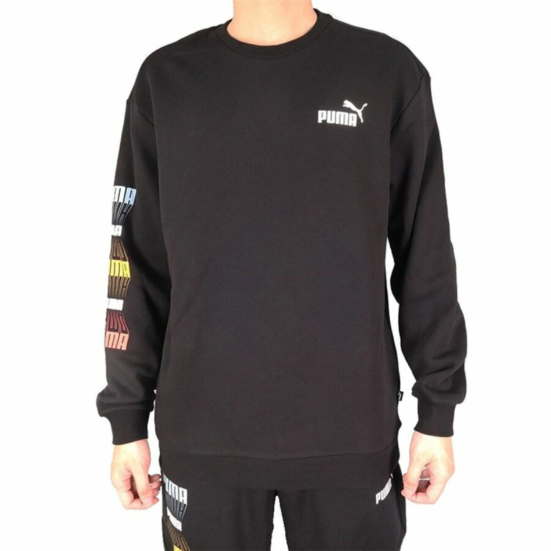 Men’s Sweatshirt without Hood Puma Repeat Graphic Crew Black