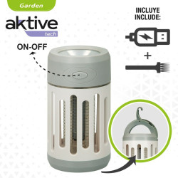 2-in-1 Rechargeable Mosquito Repellent Lamp with LED Aktive 7 x 13 x 7 cm (4 Units)