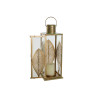 Lantern DKD Home Decor Golden Metal 16,5 x 16,5 x 50 cm Leaf of a plant