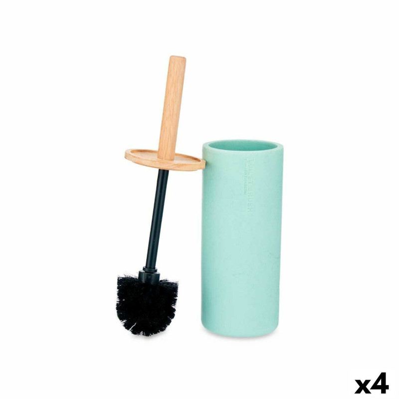 Toilet Brush Mint Wood Resin 10,5 x 38 x 10,5 cm (4 Units)