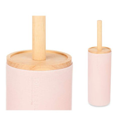 Toilet Brush Pink Wood Resin 10,2 x 38 x 10,2 cm (4 Units)