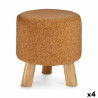 Pouffe Brown Cork MDF Wood 28 x 28 x 28 cm (4 Units)