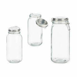 Jar Hermetically sealed Silver Metal 2,1 L 11,3 x 26 x 11,3 cm (12 Units)