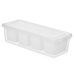 Fridge Organiser White Transparent Plastic 37,5 x 9 x 14,3 cm (12 Units)