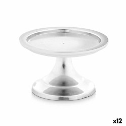 Candle Holder Silver Aluminium 10 x 6 x 10 cm (12 Units)