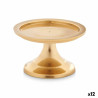 Candle Holder Golden Aluminium 10 x 6 x 10 cm (12 Units)