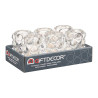 Candleholder Microbeads Transparent Crystal 8,4 x 12,5 x 8,4 cm (12 Units)