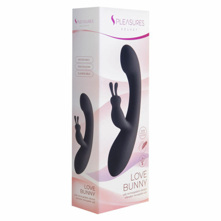 Rabbit Vibrator S Pleasures Black Pink (18,7 x 3,5 cm)