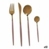 Cutlery Set Pink Golden Stainless steel (12 Units)