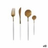 Cutlery Set Golden White Stainless steel (12 Units)