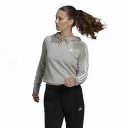 Women’s Hoodie Adidas Essentials 3 Stripes Crooped Grey