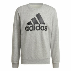 Men’s Sweatshirt without Hood Adidas Essential Big Logo Grey