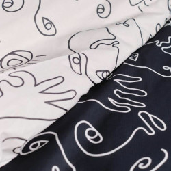 Duvet cover set TODAY faces Black 220 x 240 cm 3 Pieces