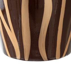 Vase 20 x 20 x 58,5 cm Zebra Ceramic Golden Brown