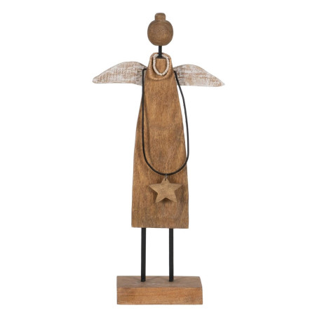 Christmas bauble Natural Mango wood Angel 23 x 9 x 52 cm