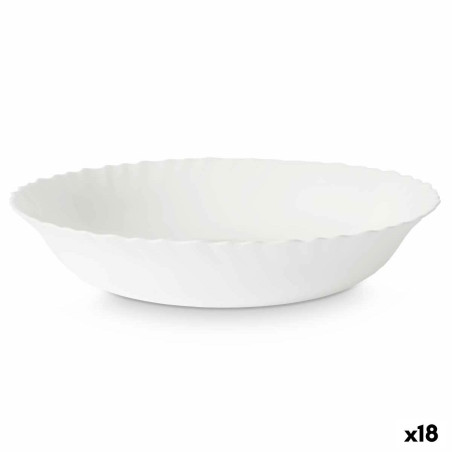 Salad Bowl White Glass 27,5 x 5,5 x 27,5 cm (18 Units)