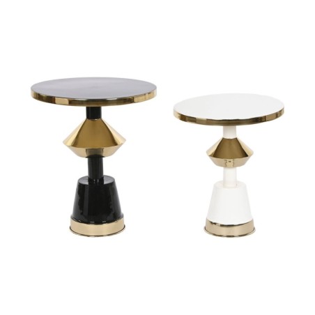 Set of 2 tables Home ESPRIT White Black 41 x 41 x 48 cm