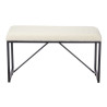 Bench White Metal Cloth 81 x 42 x 38 cm