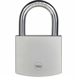 Key padlock Yale Brass Steel Rectangular Silver