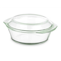 Casserole with lid Transparent Borosilicate Glass 2 L (8 Units)