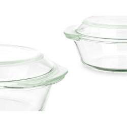 Casserole with lid Transparent Borosilicate Glass 2 L (8 Units)